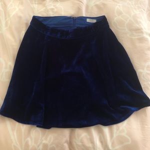 Blue velvet skirt from Tobi!